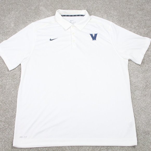 Nike Other - Nike Villanova Polo Shirt Mens 2XL White Villanova Dri-Fit Short Sleeve Pullover